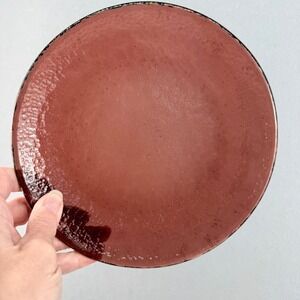 Retired Fire and Light Recycled Glass 8" Salad Plate Plum Purple Handmade USA